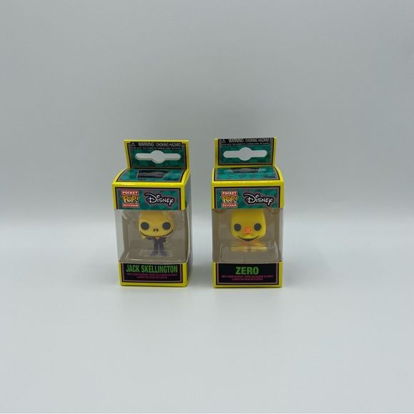 Funko Nightmare Before Christmas Zero Jack Disney Blacklight Pocket Pop Keychain - Picture 2 of 4